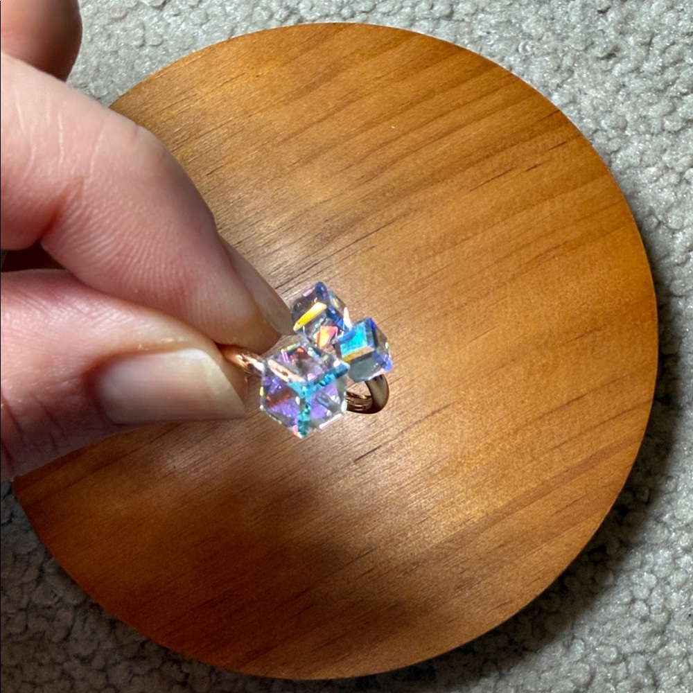 Felicias 925 Silver Iridescent Crystal Ring - Picture 5 of 11